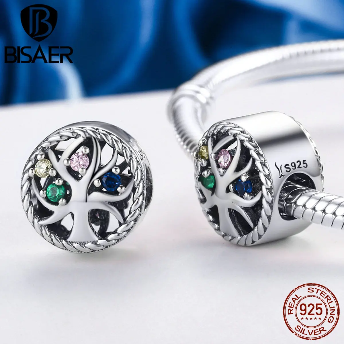 

925 Sterling Silver Family Tree Of Life Beads & Charms Fit Original Pan Bracelets Necklaces DIY Accessories HSC213