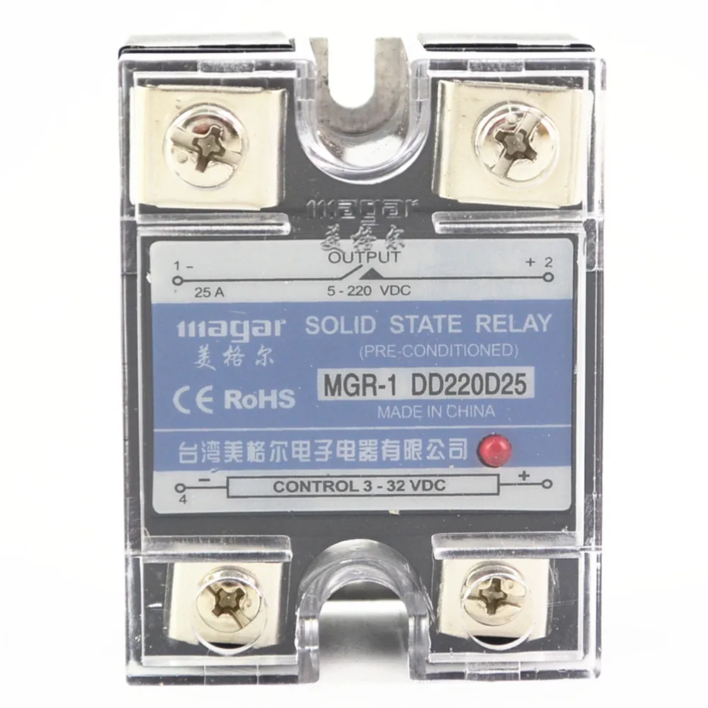 

SSR-25A DD DC-DC Solid State Relay input 3-32VDC output 5~220VDC Control