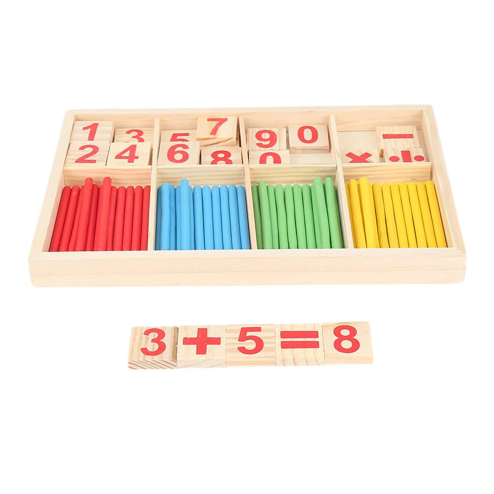 Kid Wooden Block Educational Mathematical Intelligence Stick Building Blocks