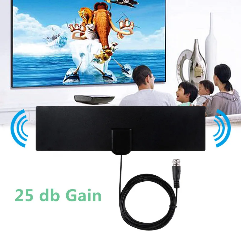 Домашние ТВ антенны спутниковая тарелка с высоким коэффициентом усиления TDT приемник сигнала DVB T2 Тонкий плоский HD tv 1080P антенна для цифрового ТВ Interieur