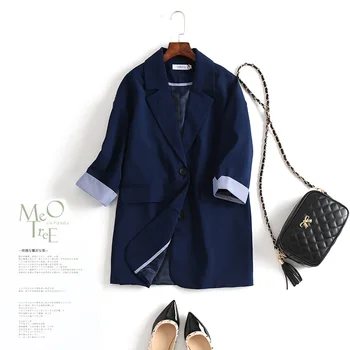 

Women fashion Vintage Suit Jacket female Loose Medium Long female Coat blaser feminino Casual coat female Autumn blazers