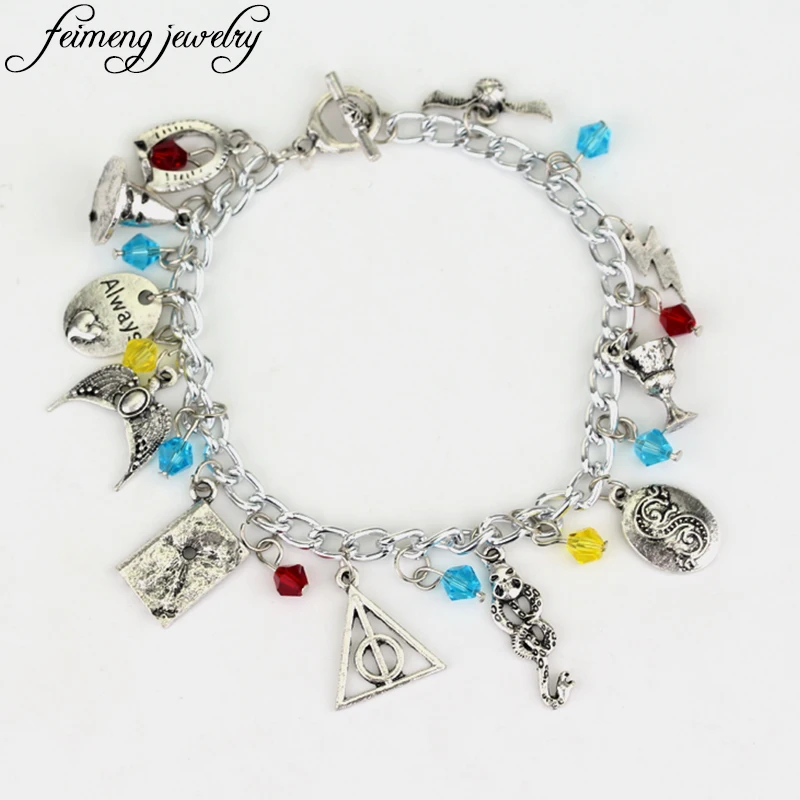 

feimeng jewelry Hogwarts Horcrux Charm Bracelet The Eagle Crown Bracelet Hat Slytherin Snake Cup Accessories Bracelets