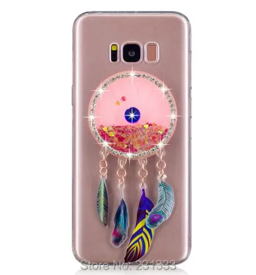 

Liquid Quicksand Feather Diamond Soft TPU Case For Huawei P8 LITE 2017 P9 P10 PLUS Y3 Y5 Y6 II Honor 8 LG G6 gel Cover Skin 5pcs