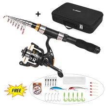 Рыболовная удочка комбо и катушка полный комплект+ 50 см переносные ПВХ рыболовные сумки спиннинговая Рыболовная катушка шестерни полюс набор+ рыболовные приманки, крючки