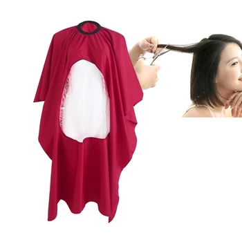 

New 1Pc Salon Barber Hair Cutting Gown Cape With Viewing Window Hairdresser Apron