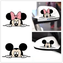 おかしいとかわいい漫画のキャラクターのステッカーミッキー車ミニー車のステッカーファンシースタイルデカール装飾車 14*8