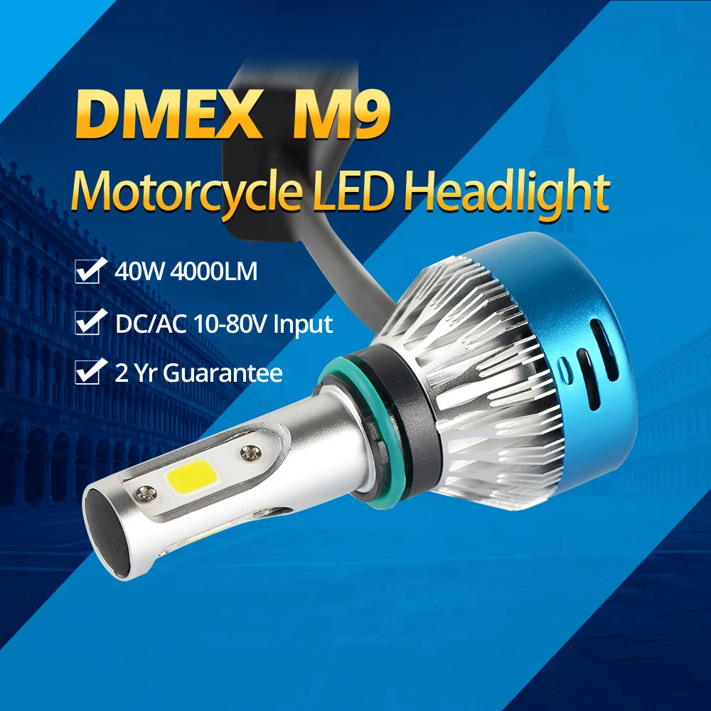 DMEX 1 шт. M9 DC/AC 10-80V 9003 H4 светодиодный комплект ламп для фар мотоцикла 6000K белый для фар мотоцикла