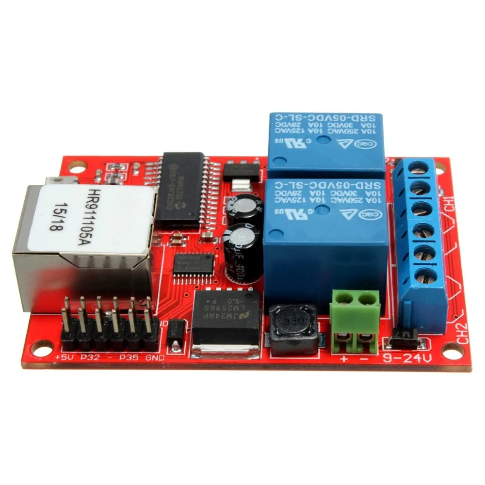 Neue Ankunft Elektronische kit Platine LAN Ethernet 2-wege Relaiskarte Verzögerung Schalter TCP/UDP Controller Modul WEB server