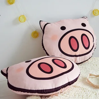 

45x40cm cute cartoon pink pig stuffed cushion short plush velvet throw pillow kids children back cusihon birthday gift