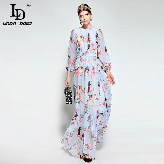 chiffon casual sleeve long dress