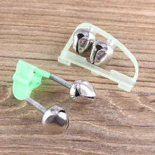 DNDYUJU, 5 шт., сигнализатор укуса, рыболовная удочка, колокольчики, зажим, зажим, колокольчики, кольцо, Зеленый ABS, аксессуары для рыбалки