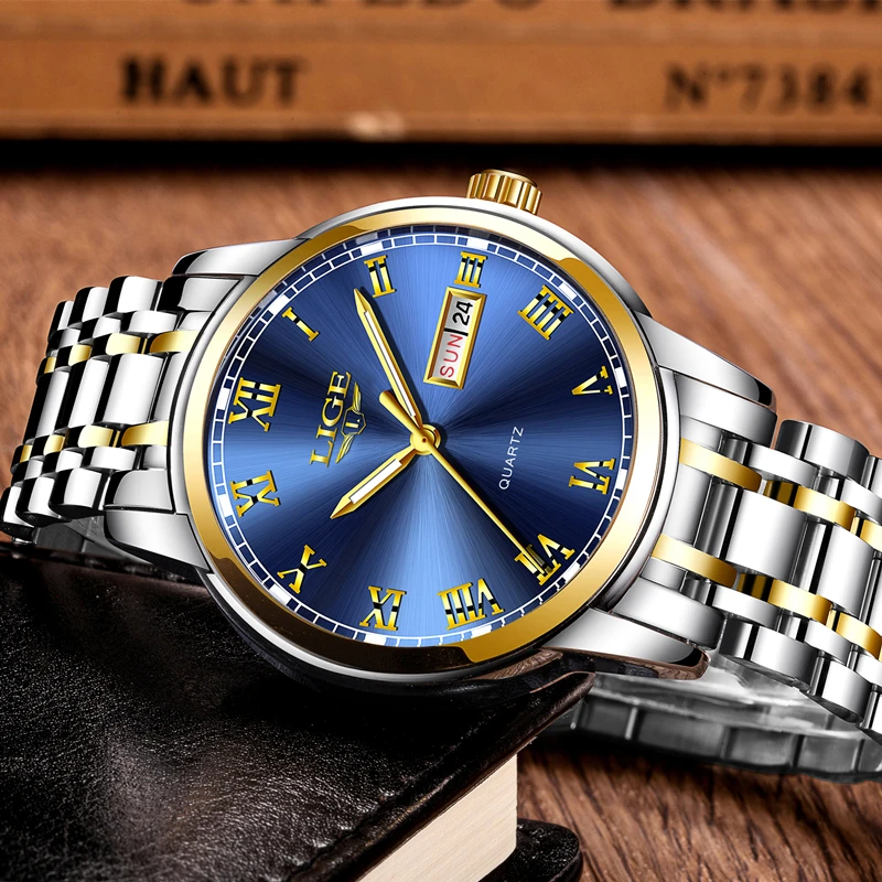 LIGE Mens Watches Top Brand Luxury Male Military Sport Luminous Watch men Business quartz-watch Male Clock Man Relogio Masculino