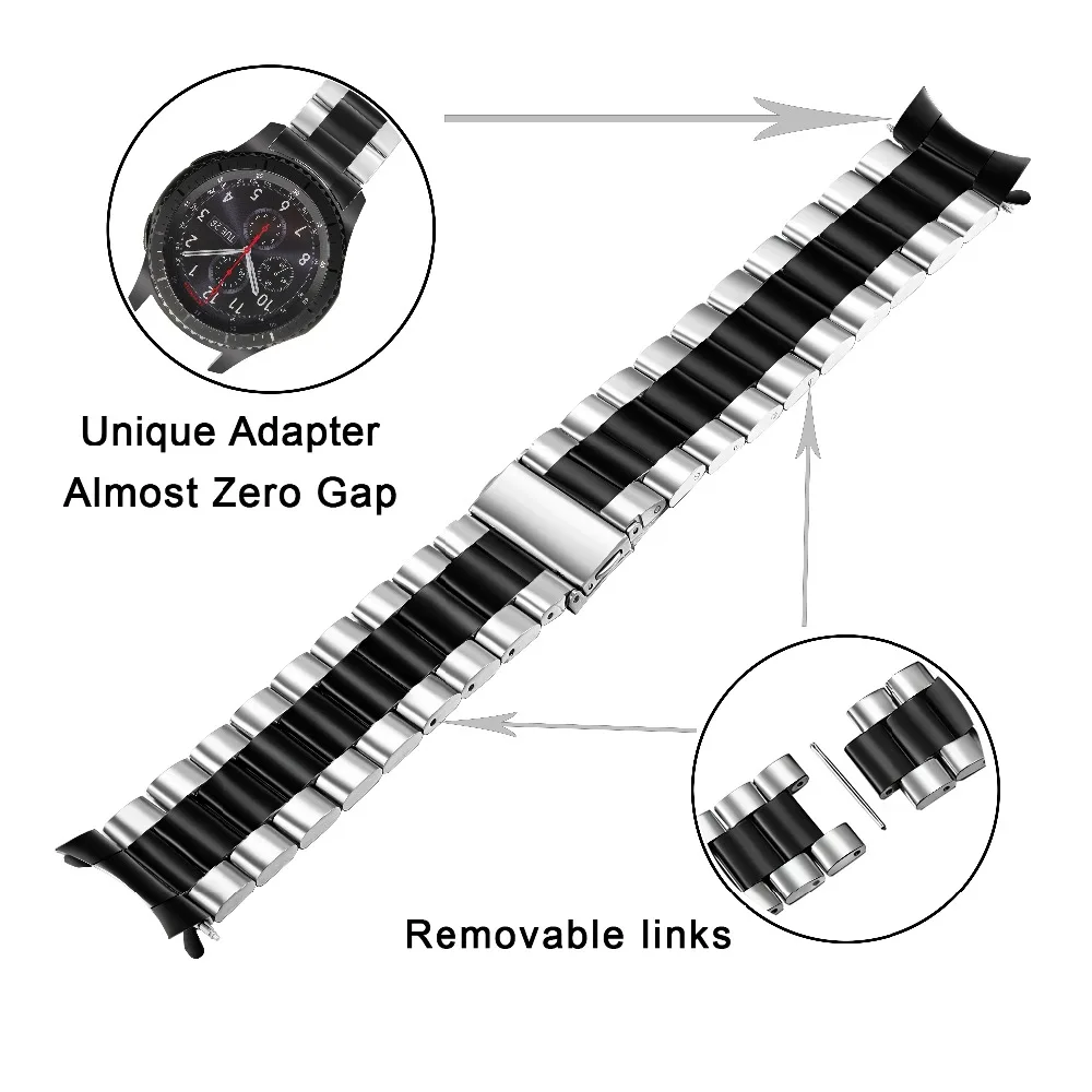 TRUMiRR уникальный ремешок для часов из нержавеющей стали+ устройство для удаления звеньев для samsung gear S3 Galaxy Watch 46 мм наручный ремешок спортивный ремешок браслет