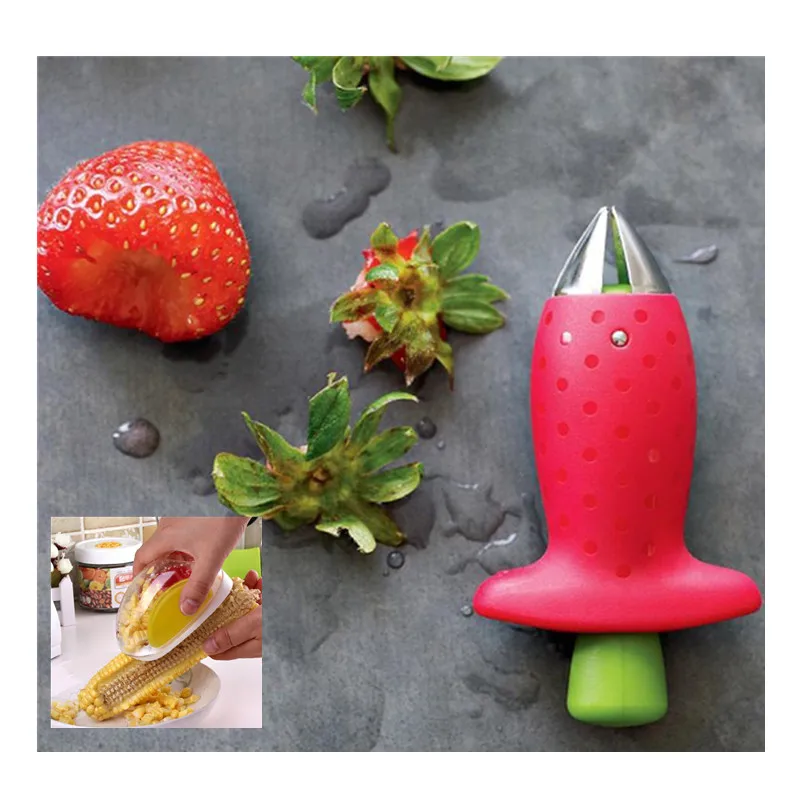 

Baby Grinding Food Supplement Red Strawberry Huller Baby Feeding Tools Infant Food Sheller Corn Stripper Cutter