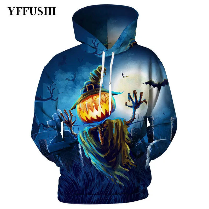 YFFUSHI 2019 Male Halloween Hoodies 3d Men Hoodies Mr. Pumpkin Print 3d