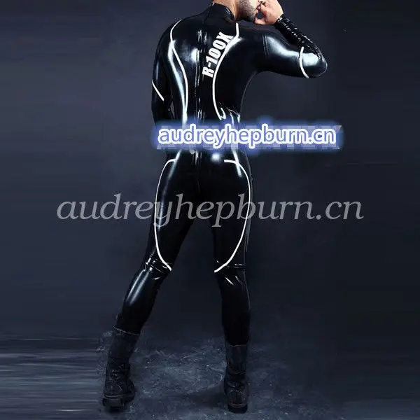 Латексный резиновый мужской красивый гоночный костюм боди комбинезон размер XXS-XXL