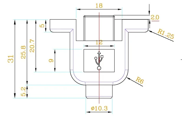 USB BF PM 2mm