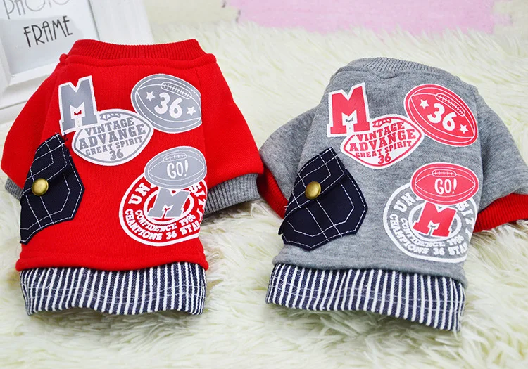 

Winter Warm Soft Pet Puppy Dog Clothes Pocket Printed Small Cat Sweater Hoodies Jumpsuit Coat Apparel Costumes XS-2XL