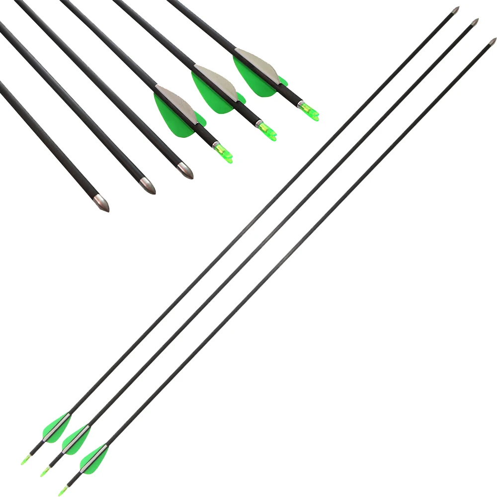 Buy 12pcs OD6mm Pure Carbon Arrows Spine 600 78cm