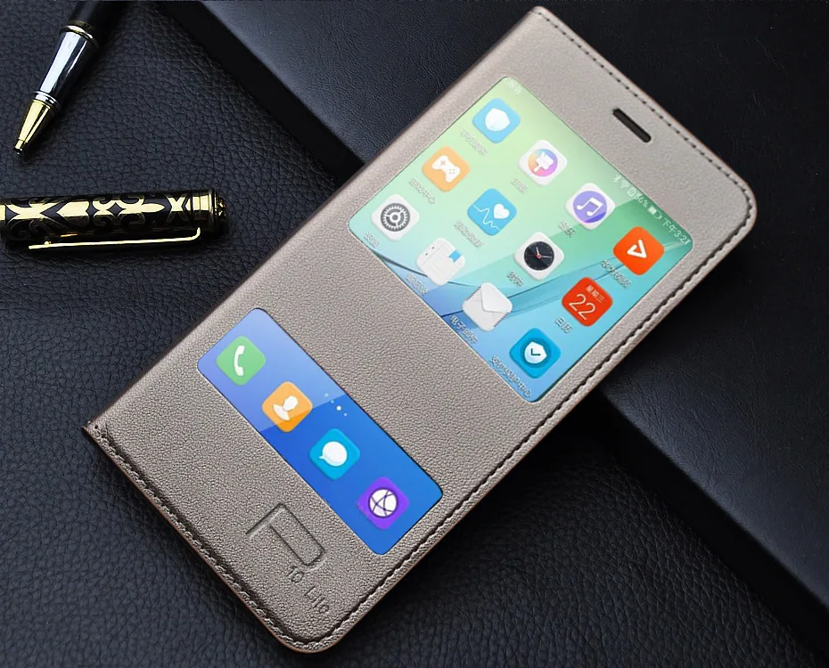 Huawei P10 Lite Case Flip Huawei P8 Lite Case Cover Huawei P9 Lite Case Flip Leather Window Case Luxury Huawei Nova Lite  (10)