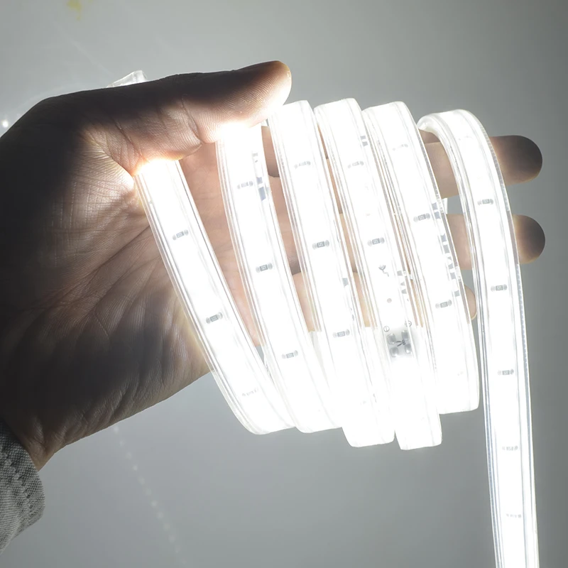

Super Bright New Arrival SMD2835 LED Strip Light AC220v 60LEDs 8W/M 3000k 4000k 5000k IP65 waterproof LED Tape Lights 10m/pack