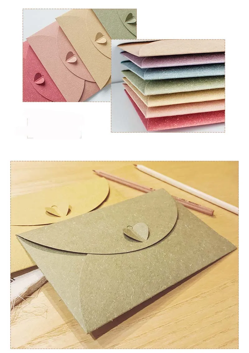 EZONE 5 шт./компл. Бумага конверт для CD с сердцем персикового цвета одного куска загружен в западном стиле Стиль Ретро Стиль посылка для