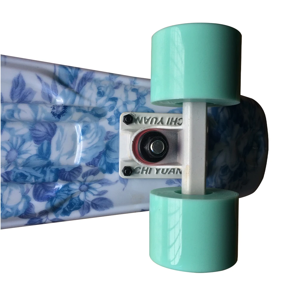 22 X 6 Retro Standard Mini Cruiser Longboard Skateboard with Floral Graphic - Ready to Ride for Girls image 4