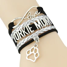 Новая горячая Бесконечная любовь Йорки браслет мамы подвески-талисманы с домашними животными на заказ wrap Браслеты и браслеты Прямая