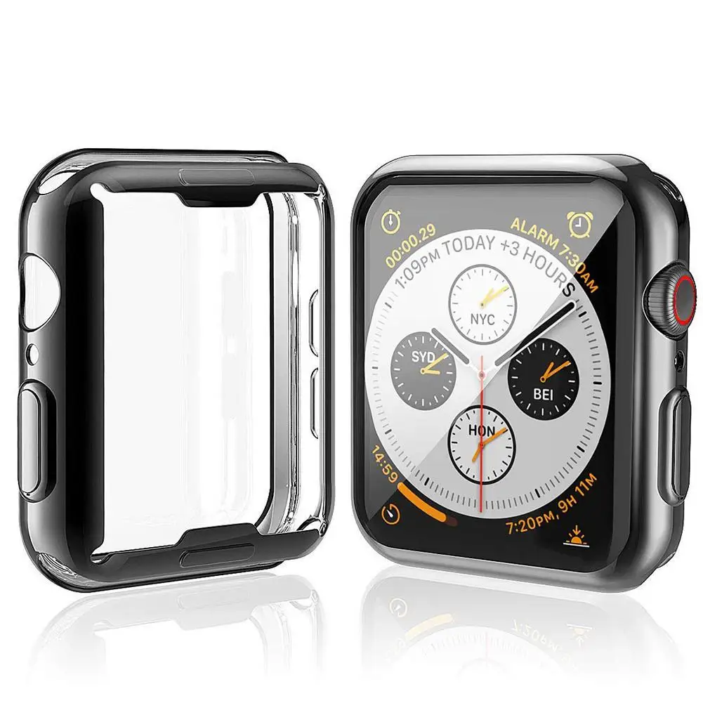 

High Quality Cover Case For Apple Watch Series 4 3 2 1 For Iwatch Candy Color Tpu Protector 38 40 42 44mm Frame Ultra-thin Headb