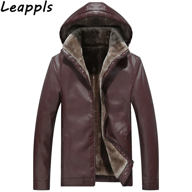 Кожаный Пуховик Мужской Зимний С Капюшоном Купить