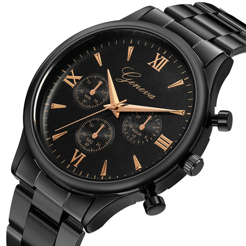 

Fashion Black Stainless Steel Women Watches Top Brand Geneva Ladies Casual Wrist Watch Female Dress Quartz Clock Bayan Kol Saati