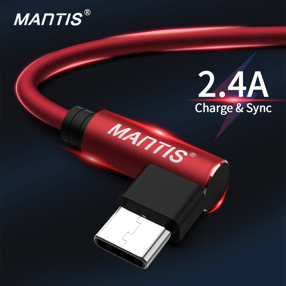 MANTIS 3m 2m 1m type C кабель для samsung 90 градусов налокотник синхронизации данных провод для быстрой зарядки huawei Xiaomi OnePlus Redmi Usb кабель