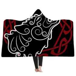 Новое поступление 3D одеяло s с капюшоном одеяло 3D печать черный полосатый животных носимых взрослых с капюшоном Одеяло Портативный Одеяло