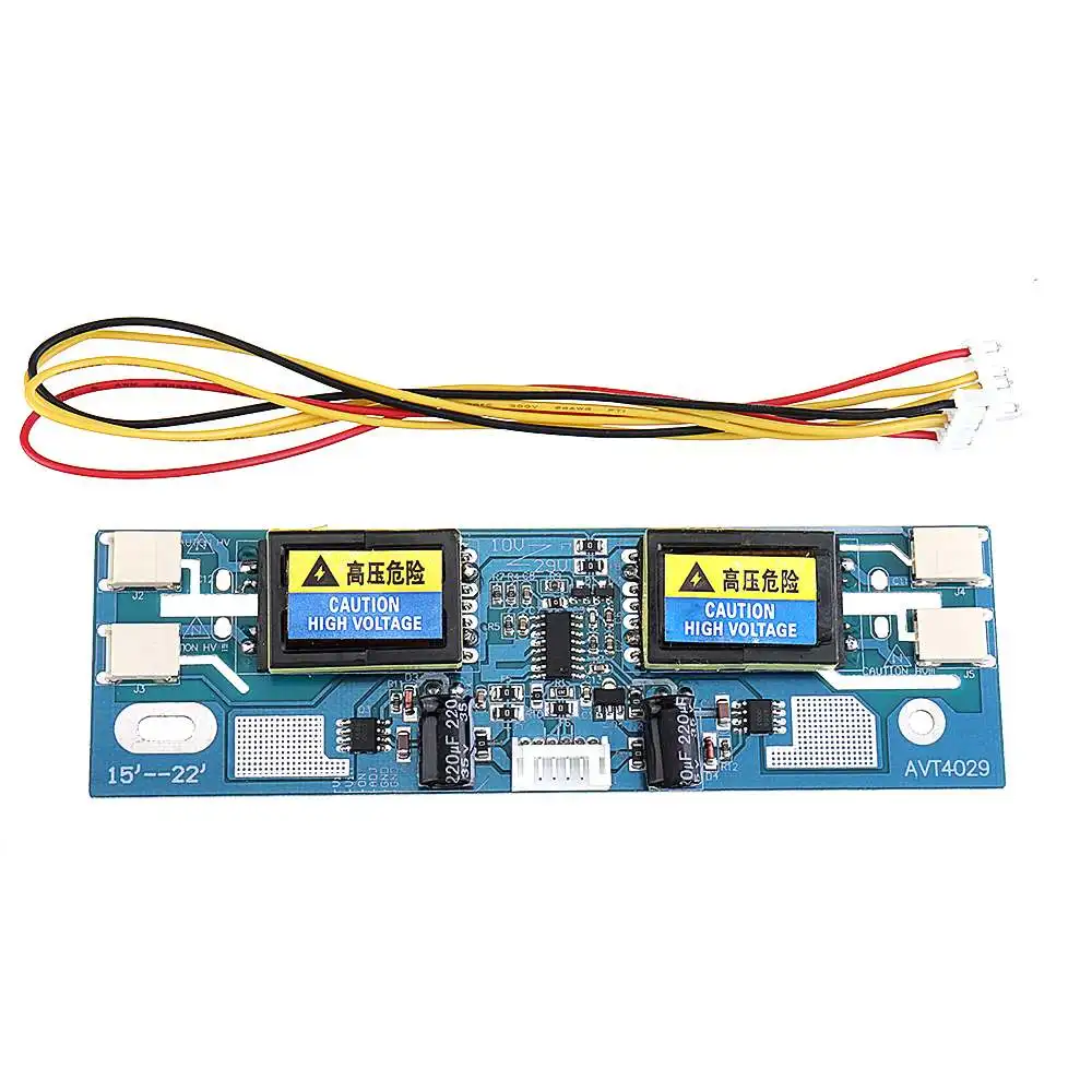 

CLAITE 4 Lamp Universal CCFL Inverter 10V-30V Output For 15-24 inch LCD Display Monitor With 4 Cords