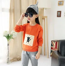 Stylish Blouse Fashion 2-12years Girl T-Shirts Long Sleeve Causal Character Cotton Patchwork Shirts Kids Tops Tees Clothes