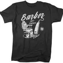 Camiseta de barbero para hombre, barberos recortados para silla Vintage, gran oferta 2019, camiseta divertida de gran tamaño con cuello redondo de marca a la moda