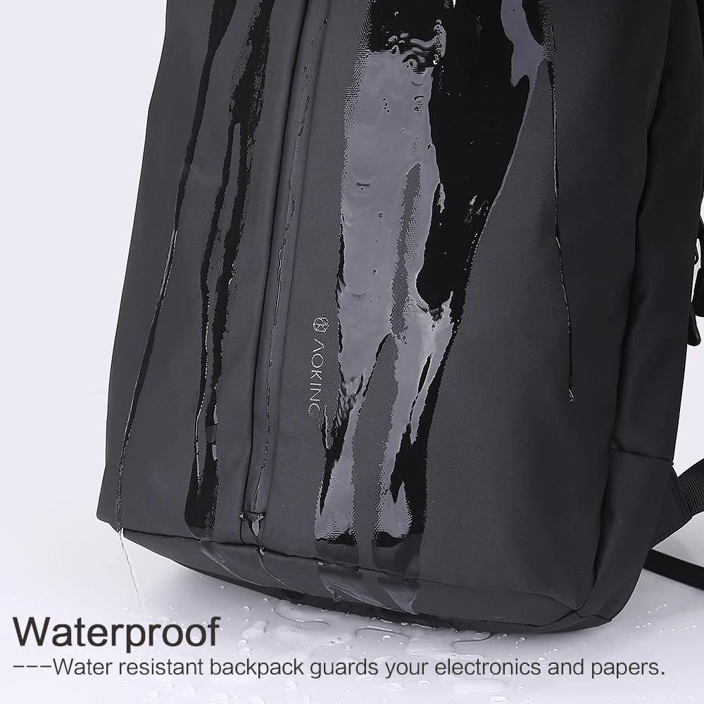 Aoking модный мужской рюкзак на каждый день, рюкзак для компьютера с защитой от кражи, 15 дюймов, для ноутбука, водонепроницаемый, на молнии, дорожная сумка для мужчин