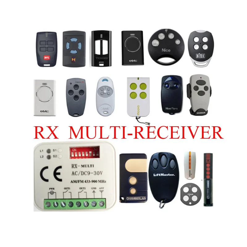 

RX MULTI 300mhz to 900mhz Multi Frequency Receiver universal gate remote control receiver