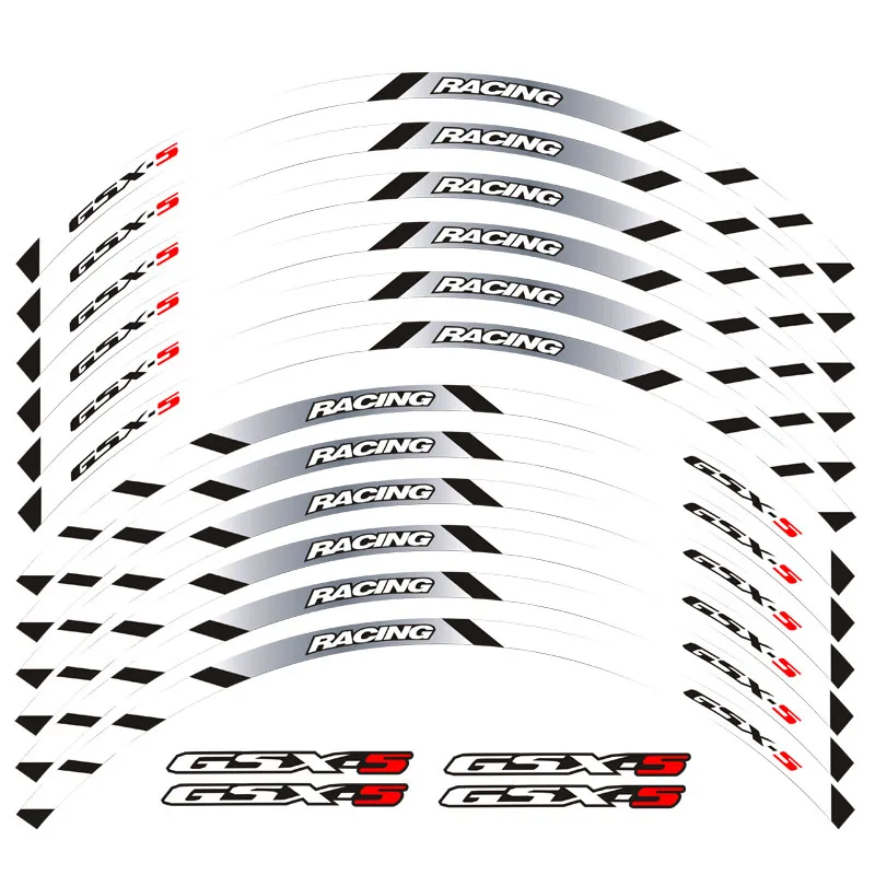 12 шт. Высококачественные наклейки на колеса мотоцикла полоса светоотражающий обод украшения для suzuki GSX-S750 GSXS1000 750 1000 - Цвет: 5