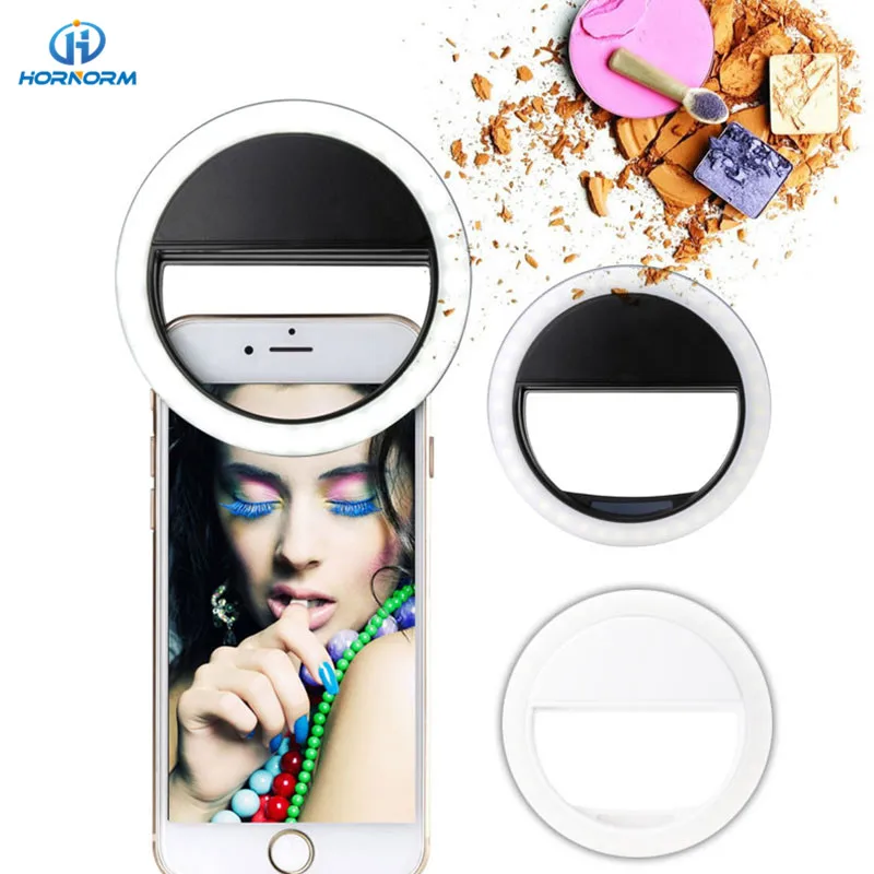 

Rechargeable USB Charge with battery Selfie Portable LED Ring Fill Light Camera for iPhone7 7plues 6 5s 4 Android moblie Phone