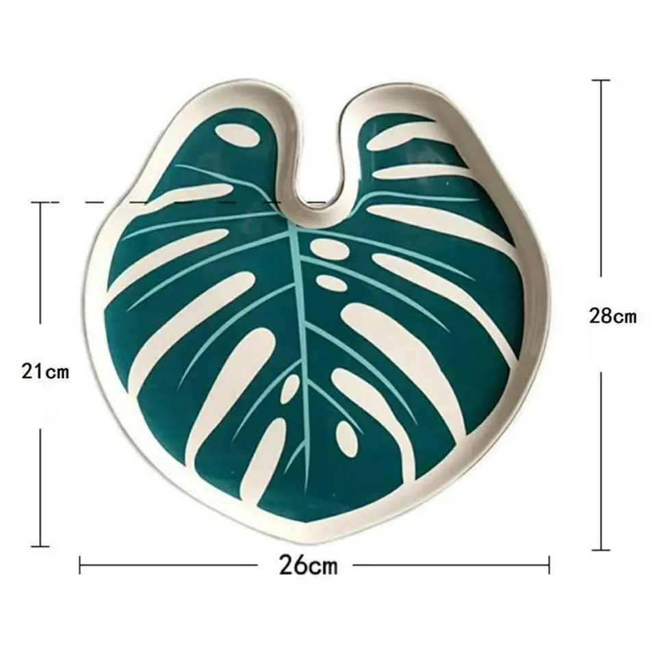 Тропическое растение, лист черепахи, бамбуковое керамическое блюдо, модные золотые Роскошные ювелирные изделия, чайный набор, поднос для закусок, высокое качество, тарелка для украшения дома