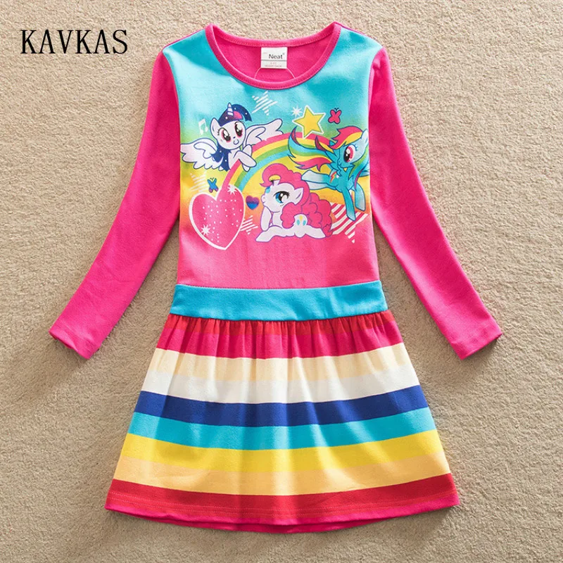 

Stripe Baby girl dress my little poli cotton dress girl kids clothes children autumn dress baby girls clothes cute pony