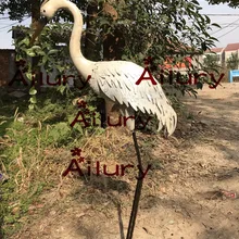 Супер большой металл, high-92cm, вилла украшения сада новоселье подарки Белый кран воды садовые украшения в виде птиц