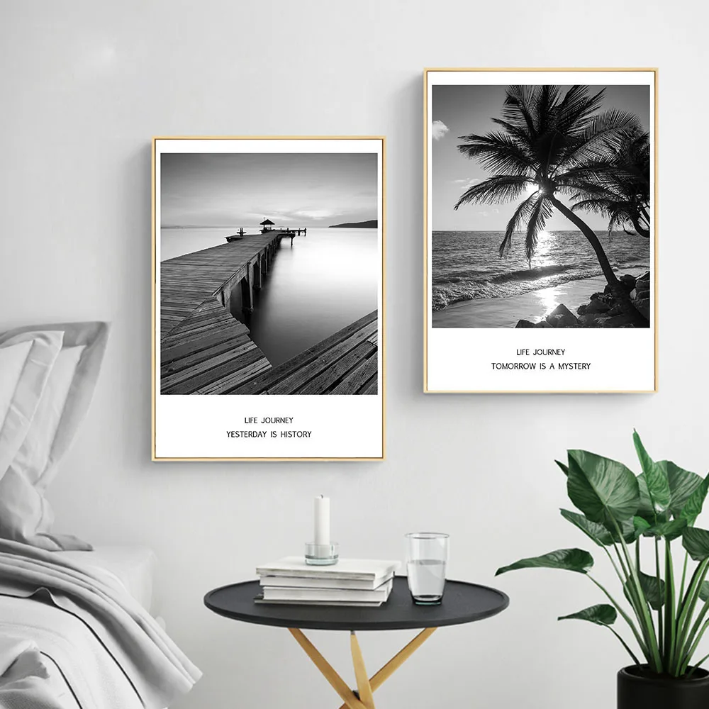Nordic-Style-Landscape-Bridge-Canvas-Poster-Art-Prints-Plant-Palm-Tree-Quote-Wall-Picture-Modern-Home (2)