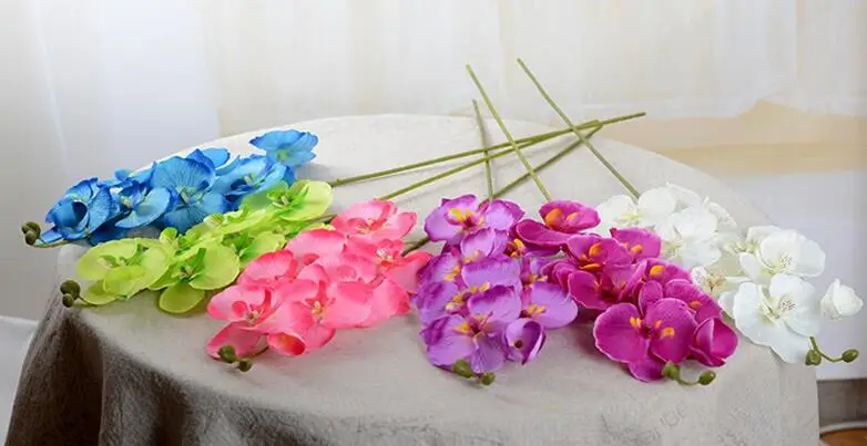 Новинка домашние свадебные декоративные цветы фаленопсис шелк искусственный бабочка Орхидея цветок