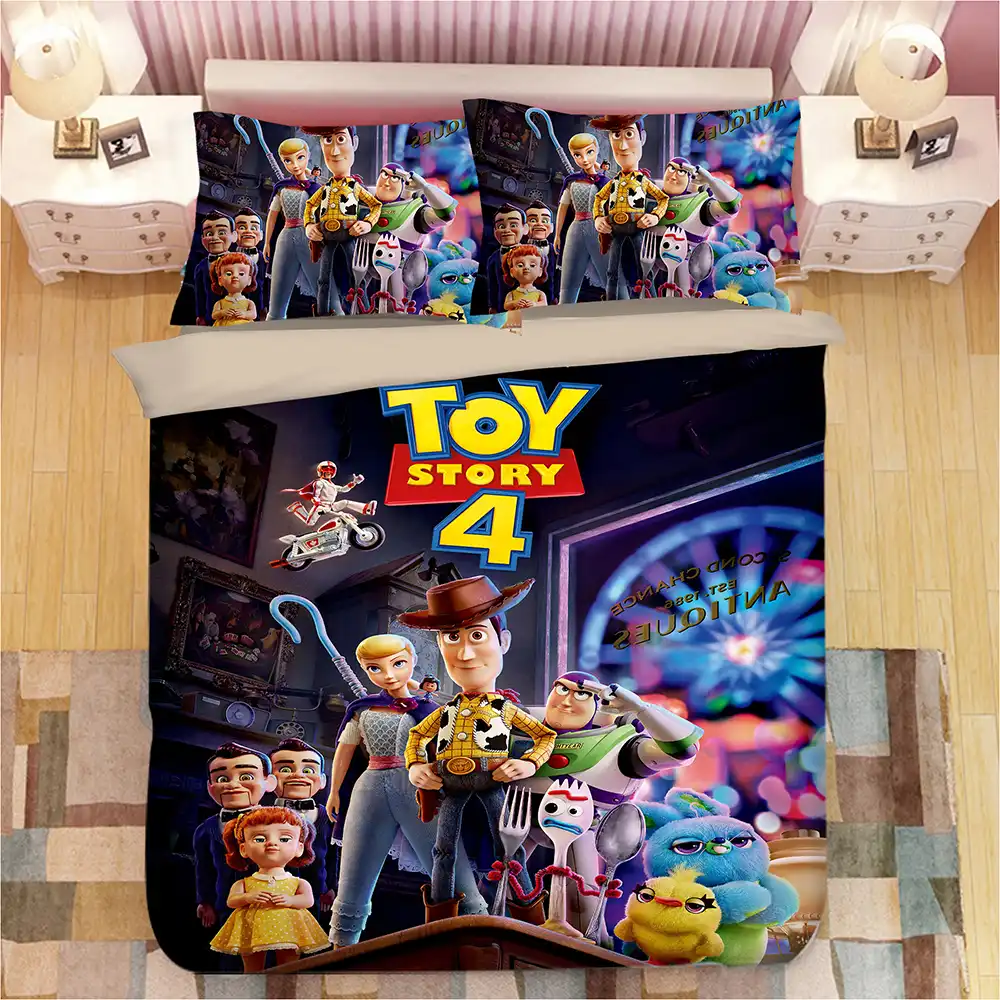 Disney Cartoon Toy Story Bedding Set King Size Quilt Duvet Cover