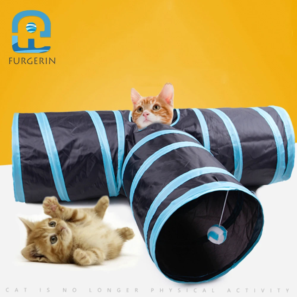 

FURGERIN Foldable Cat Toy Cat Tunnel Outdoor Indoor cat training toy for cats pet Rabbit Kitten Puppy Play Tunnel Tube T-joint