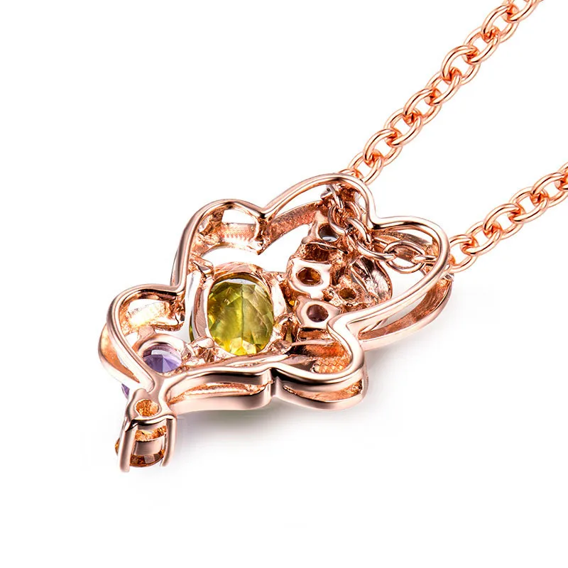 Розовое золото цвет Stellux Австрийский стрекоза с кристаллами крылья кулон женское ожерелье ювелирные изделия