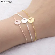 V притягивает птица из нержавеющей стали на амулет с веткой браслеты для женщин ювелирные изделия Роза Золотая, Серебряная цепочка Ссылка Pulseira Masculina