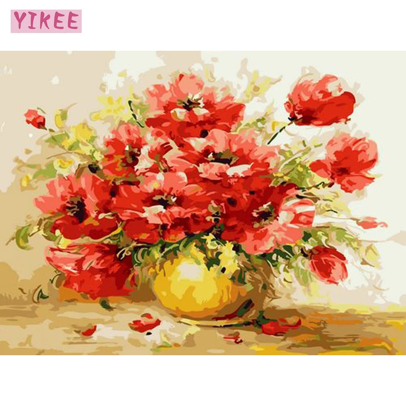 

diy picture by numbers,poppy,coloring by numbers,flowers paint by number